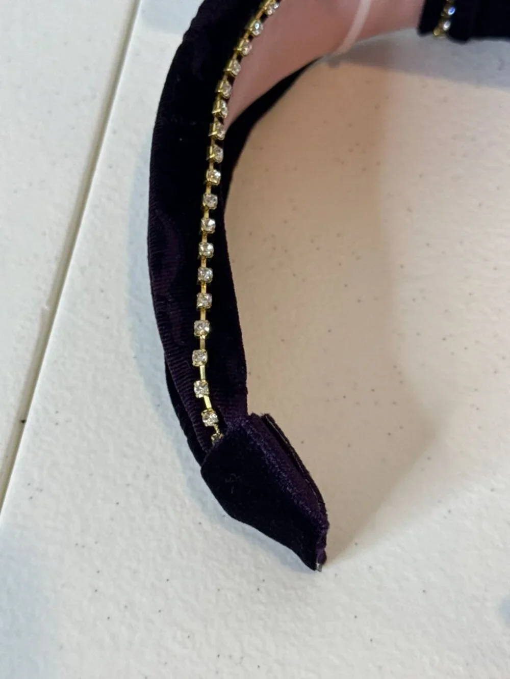 Juicy Couture Purple Velvet Rhinestone Knotted Headband New